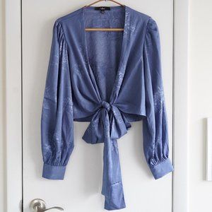 New:) Lulus Satin Tie front top size S